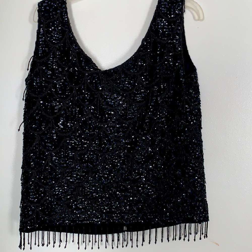 Black sequins top